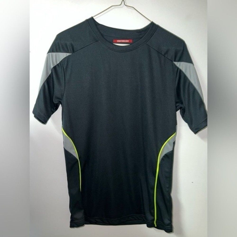 Conversion Men’s Athletic Tee Size Small | Black Gray Neon Accents